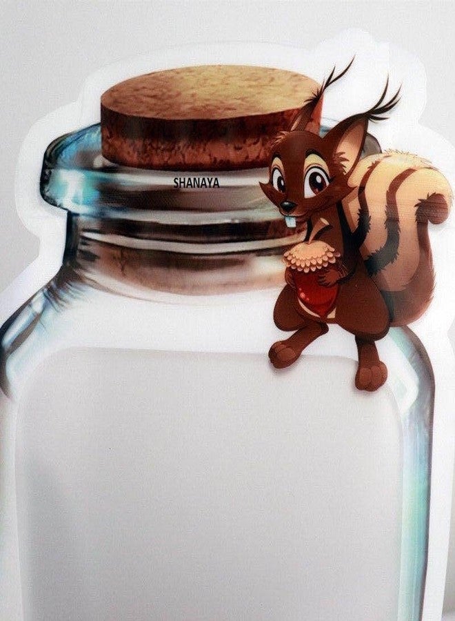 SHANAYA Mason Jar Ziplock Bags For Fridge Storage Bottle Shape Pouch Reusable Airtight Leakproof Storage Bags Cute Squirrel Design (Pack Of 6 Pieces - 3 sizes) - Image 3